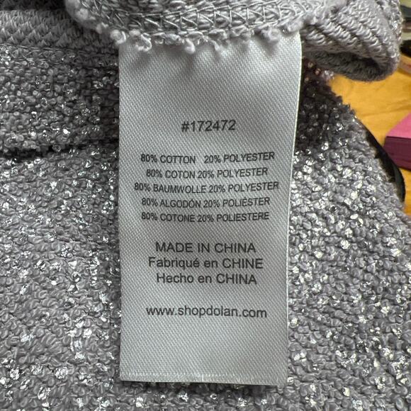 Anthropologie Dolan Short Jacket Size Large Left Coast Gray Metallic Full Zip - Picture 6 of 7